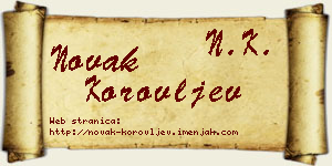 Novak Korovljev vizit kartica